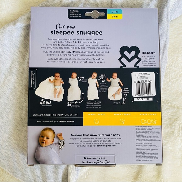 Sleepee Snuggee Grobag 1.0tog 0-4months - Picture 3 of 9